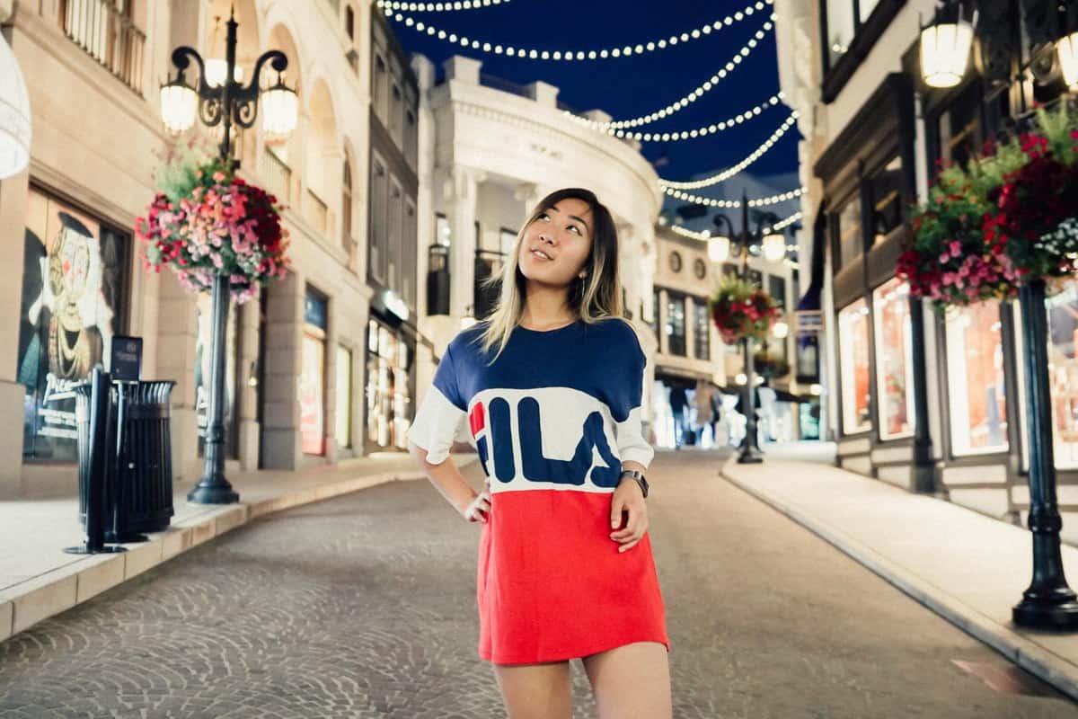 Grace on a shopping street off Rodeo Drive in Beverly Hills