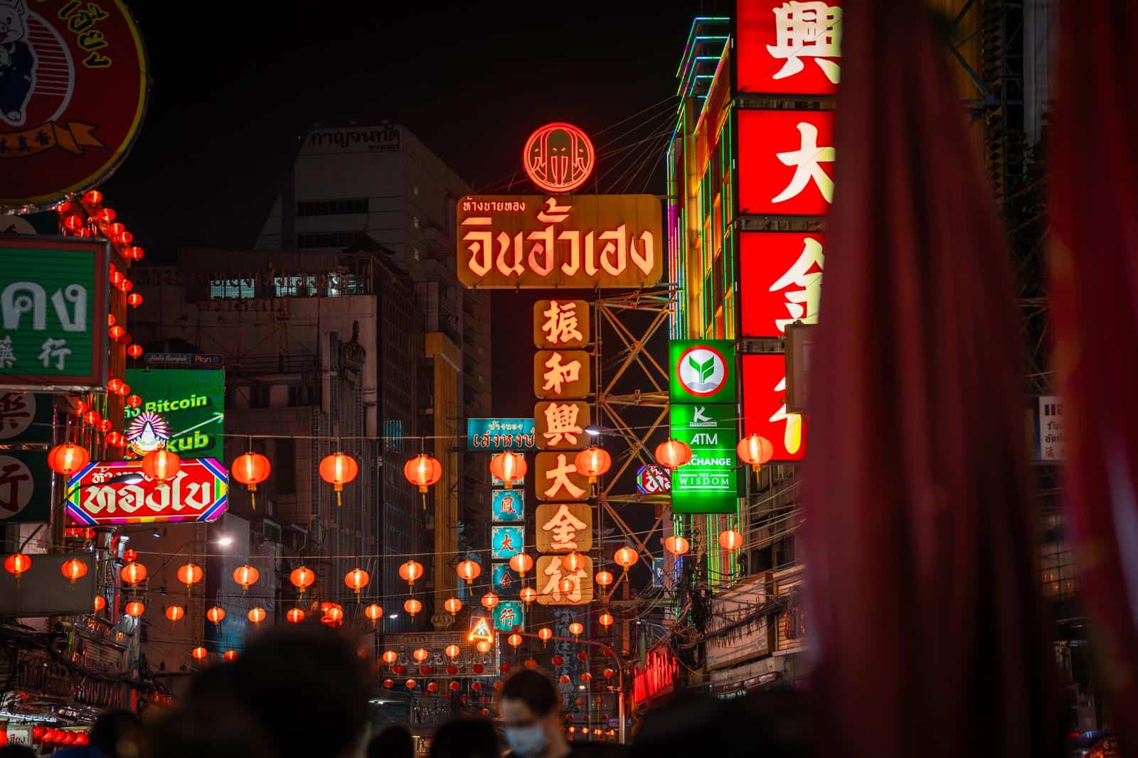 Neon signs on Yaowarat Road in Bangkok's Chinatown