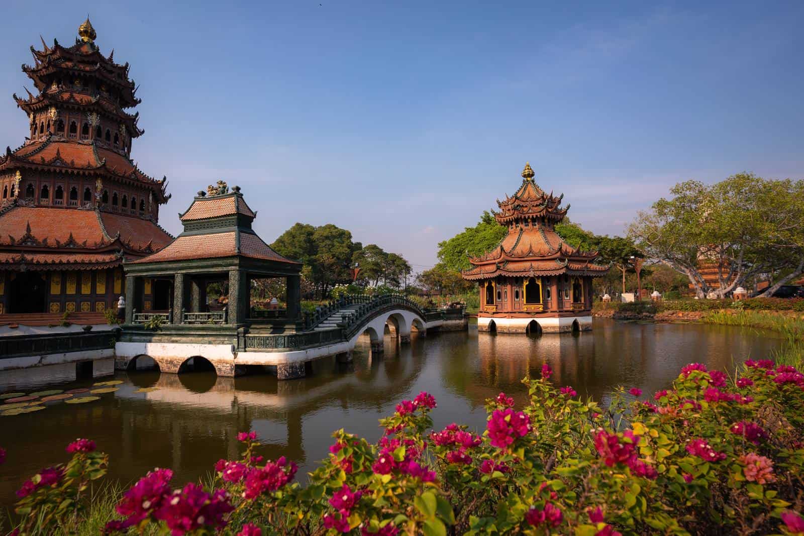 Pavilions over the water at Ancient City (Muang Boran) near Bangkok